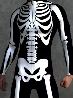 Combinaison zentai à motifs combinaison squelette d'Halloween combinaison moulante anatomique imprimée en 3D