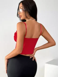 Corset bleu sexy à bretelles dos nu coupe ajustée laçage