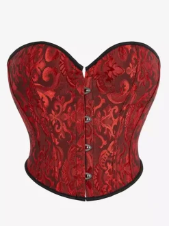 Corset noir Lingerie Shapewear Corsets noirs à boutons sur le devant pour femmes