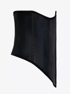 Corset noir sans bretelles pour femme avec boutons sur le devant