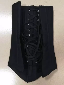 Corset sous-poitrine mat uni fermeture à agrafes sur le devant et laçage au dos gaine amincissante