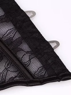 Corset bustier en dentelle transparente sans bretelles 2 couleurs