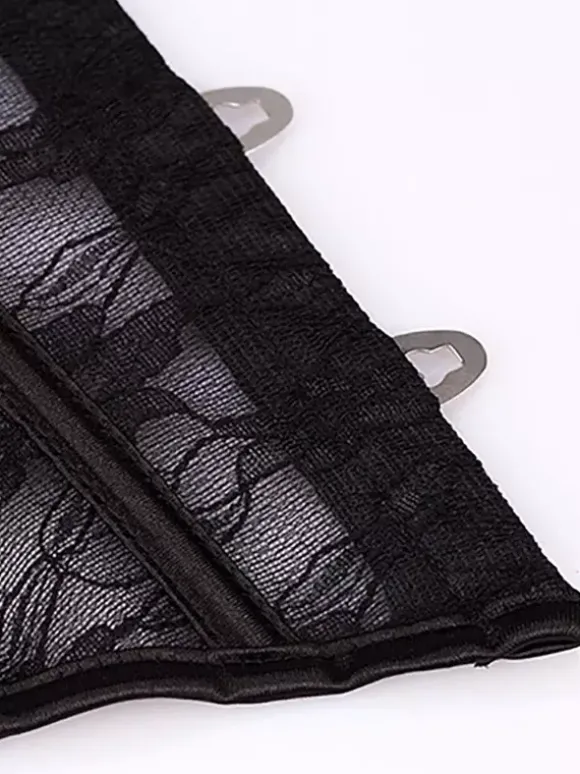 Corset bustier en dentelle transparente sans bretelles 2 couleurs