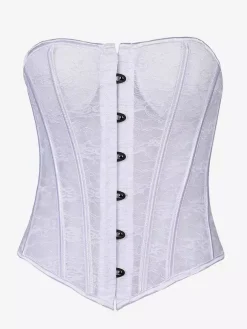 Corset bustier en dentelle transparente sans bretelles 2 couleurs