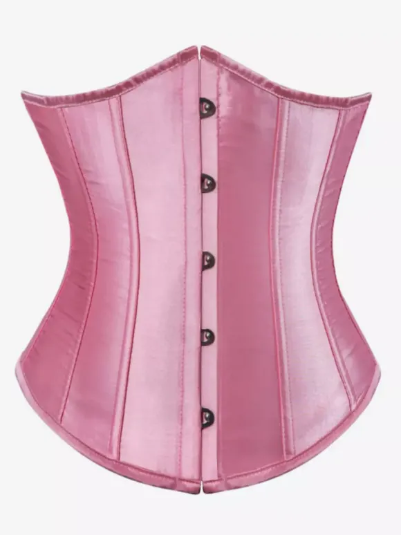 Corset gainant long vintage uni lacé au dos