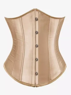 Corset gainant long vintage uni lacé au dos