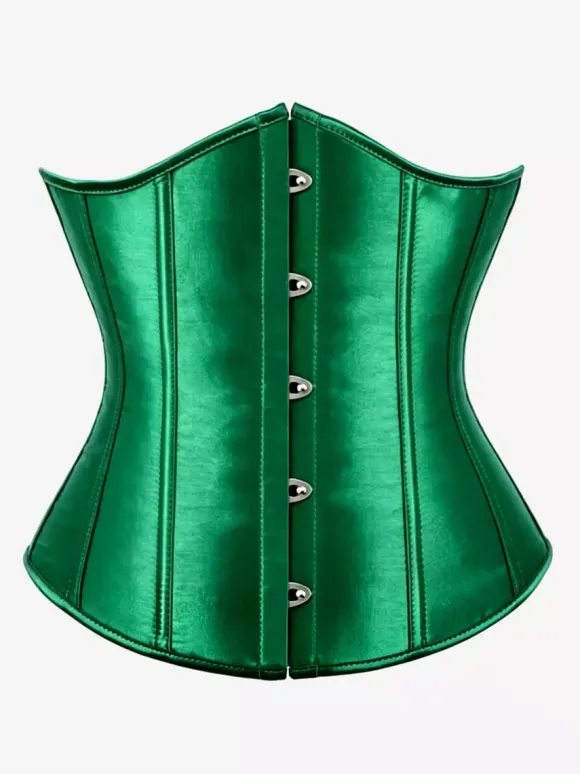 Corset gainant long vintage uni lacé au dos