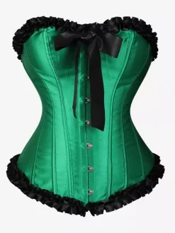Corsets pour femmes Bordeaux Underbust Lacets Cascade Volants Quotidien Décontracté Chic Bustier