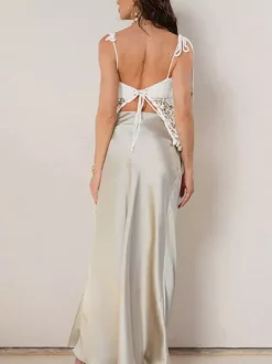 Corsets blancs athlétiques sans manches à bretelles gainantes et sequins en résille