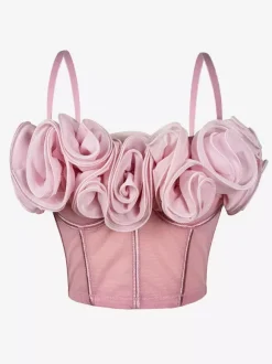 Corsets noirs et rouges sexy sans manches et bustiers coupe ajustée à fleurs