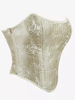 Corsets pour femmes dorées Corset chic à bandage dans le dos avec baleines