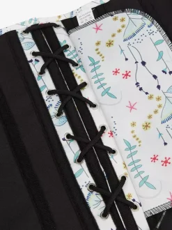 Corsets pour femmes en polyester blanc sans bretelles à lacets imprimé débardeur chic d'intérieur