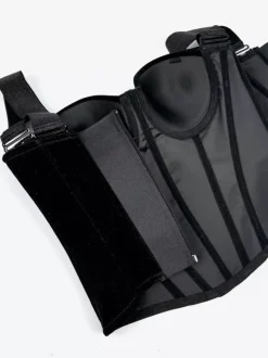 Corsets pour femmes en velours avec armatures en polyester noir et fermeture éclair pour rencontres lingerie chic