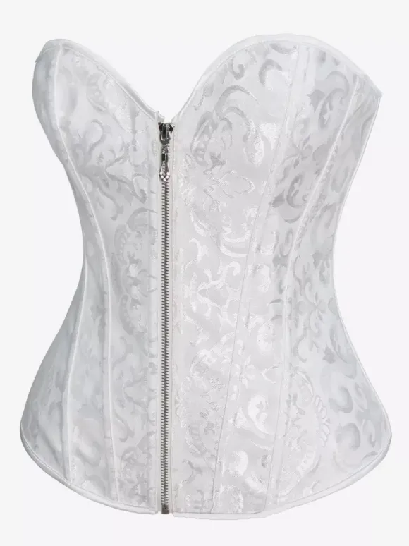 Corset vintage en polyester avec fermeture éclair pour femme