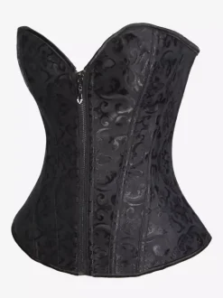 Corset vintage en polyester avec fermeture éclair pour femme