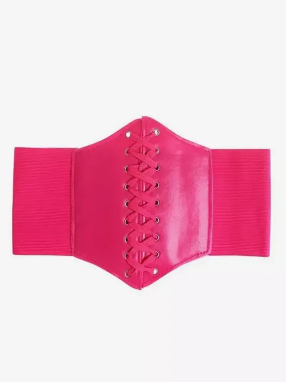 Corset vintage à lacets en microfibre pour femme