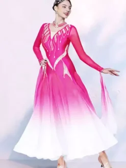 Costume de danse de salon noir pour femme robe de danse élégante en lycra spandex