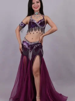 Costume de danse du ventre Costume de danse Bollywood à paillettes