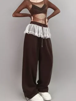 Costume de danse jazz pour femme ensemble haut et pantalon tenue de spectacle