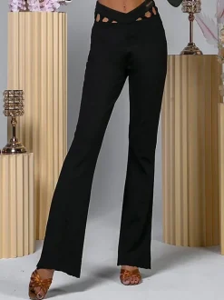 Costume de danse latine marron café pantalon en Polyester pour femmes Costume de danse latine élégant