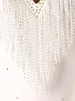 Costume de danse latine robe blanche en Lycra et spandex pour femmes vêtements de danse