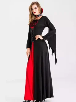 Costume de mariée vampire gothique victorienne d'Halloween robe médiévale en dentelle