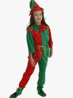 Costume De Noël Cadeaux Noël Enfants Pantalon De Chapeau En Fibre De Polyester Rouge Ensemble De 3 Pièces Costumes De Vacances De Noël
