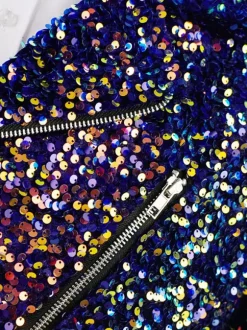 Costume de scène à paillettes pour hommes haut à manches longues Costumes rétro