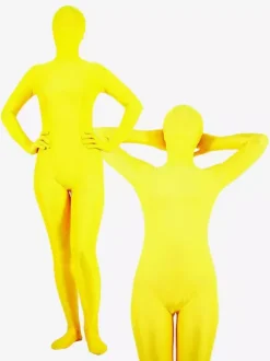 Costume de zentai jaune unicolore en lycra spandex Déguisements Halloween