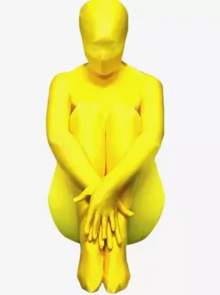 Costume de zentai jaune unicolore en lycra spandex Déguisements Halloween