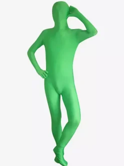 Costume de zentai vert en lycra spandex enveloppé Halloween