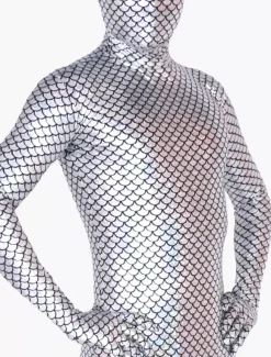 Costume de zentai métallisé à motif écaille Déguisements Halloween