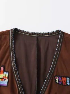 Costume hippie pour homme vêtements rétro à manches longues et franges