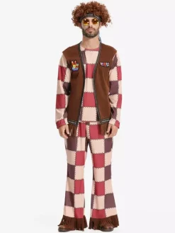 Costume hippie pour homme vêtements rétro à manches longues et franges
