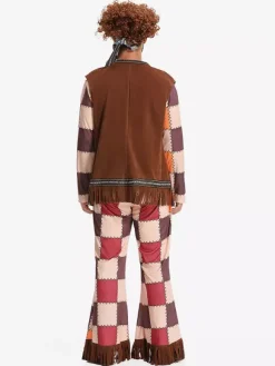 Costume hippie pour homme vêtements rétro à manches longues et franges
