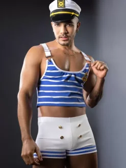 Costume sexy pour homme déguisement Halloween chapeau pantalon haut polyester tenue de boîte de nuit