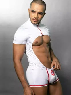 Costume sexy pour homme jeu de rôle de médecin combinaison sexy