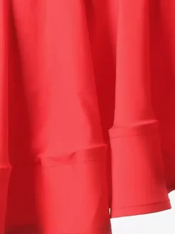 Costume de danse latine rouge pour femmes robe sexy en lycra et spandex à volants et dos nu