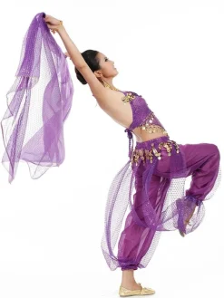 Costume de Danse Orientale En Chiffon Avec Foulard Déguisements Halloween