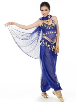 Costume de Danse Orientale En Chiffon Avec Foulard Déguisements Halloween