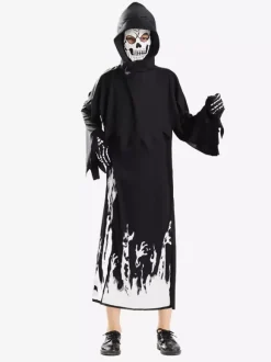 Costume de Faucheuse phosphorescent pour enfants combinaison fantôme phosphorescente tenue de scène