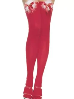 Costume de Noël Fascinant sexy rouge en nylon Noël Chaussettes hautes de Noël bas de Noël Déguisements Halloween Cadeau Noël