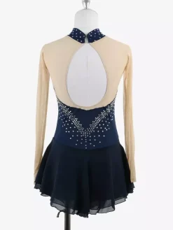 Costume de patinage artistique pour filles et femmes robes de compétition professionnelles de patinage artistique tenues de ballerine à col roulé
