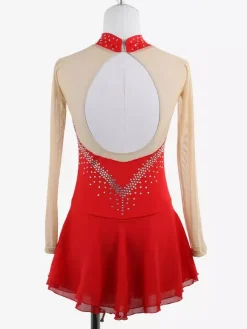 Costume de patinage artistique pour filles et femmes robes de compétition professionnelles de patinage artistique tenues de ballerine à col roulé