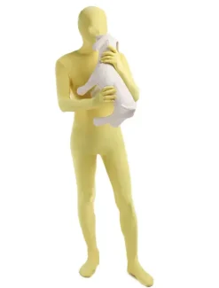 Costume de zentai combinaison enveloppé unisexe en lycra spandex jaune Déguisements Halloween