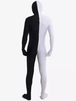 Costume de Zentai Noir Bicolore En Lycra Spandex Déguisements Halloween