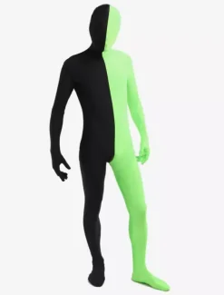 Costume de zentai populaire enveloppé unisexe en lycra spandex multicolore effet patchwork Déguisements Halloween