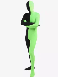 Costume de zentai populaire enveloppé unisexe en lycra spandex multicolore effet patchwork Déguisements Halloween