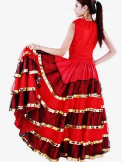 Costume Paso 2026 Doble Danse Espagnole Jupe Flamenco Bas De Danse Corrida Rouge Déguisements Halloween