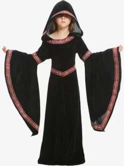 Costumes Bordeaux Vampire Velours Enfant Cosplay Vêtement Déguisement Carnaval
